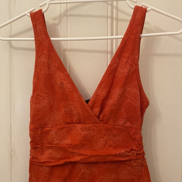 Patagonia XS dark orange patterned simple stretchy summer dress - Picture 3 of 5